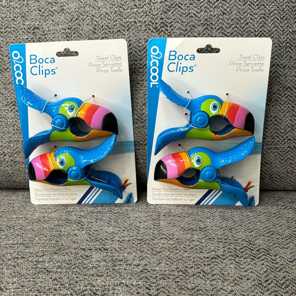NEW 2 Sets of  Toucan Bird Boca Towel  Clips SHIPPING DISCOUNT!
